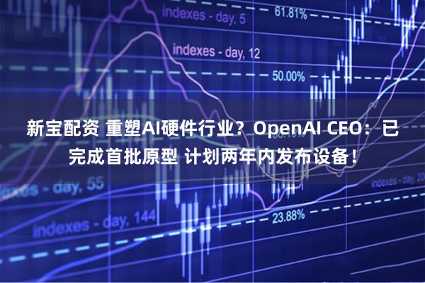 新宝配资 重塑AI硬件行业？OpenAI CEO：已完成首批原型 计划两年内发布设备！